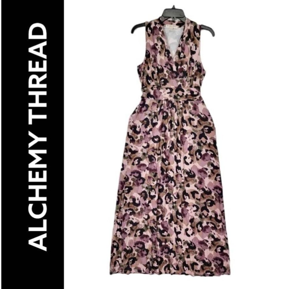 Alchemy Thread Woman Multicolored Size Small Halter Maxi Sheath Dress